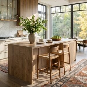 71 Inch Stationery Kitchen Island, 35.4" Counter Height Bar Table
