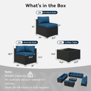 AOXUN Outdoor Furniture 12-Seat Sofa Set Fire Pit Conversation Set