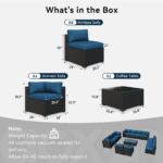 AOXUN Outdoor Furniture 12-Seat Sofa Set Fire Pit Conversation Set