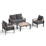 Sonegra Aluminum Outdoor Patio Conversation Set