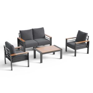 Sonegra Aluminum Outdoor Patio Conversation Set