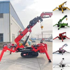 Foldable spider crane with man basket, 10–12 t