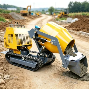 Tracked self-loading concrete mixer, 750 kg, 300 L drum