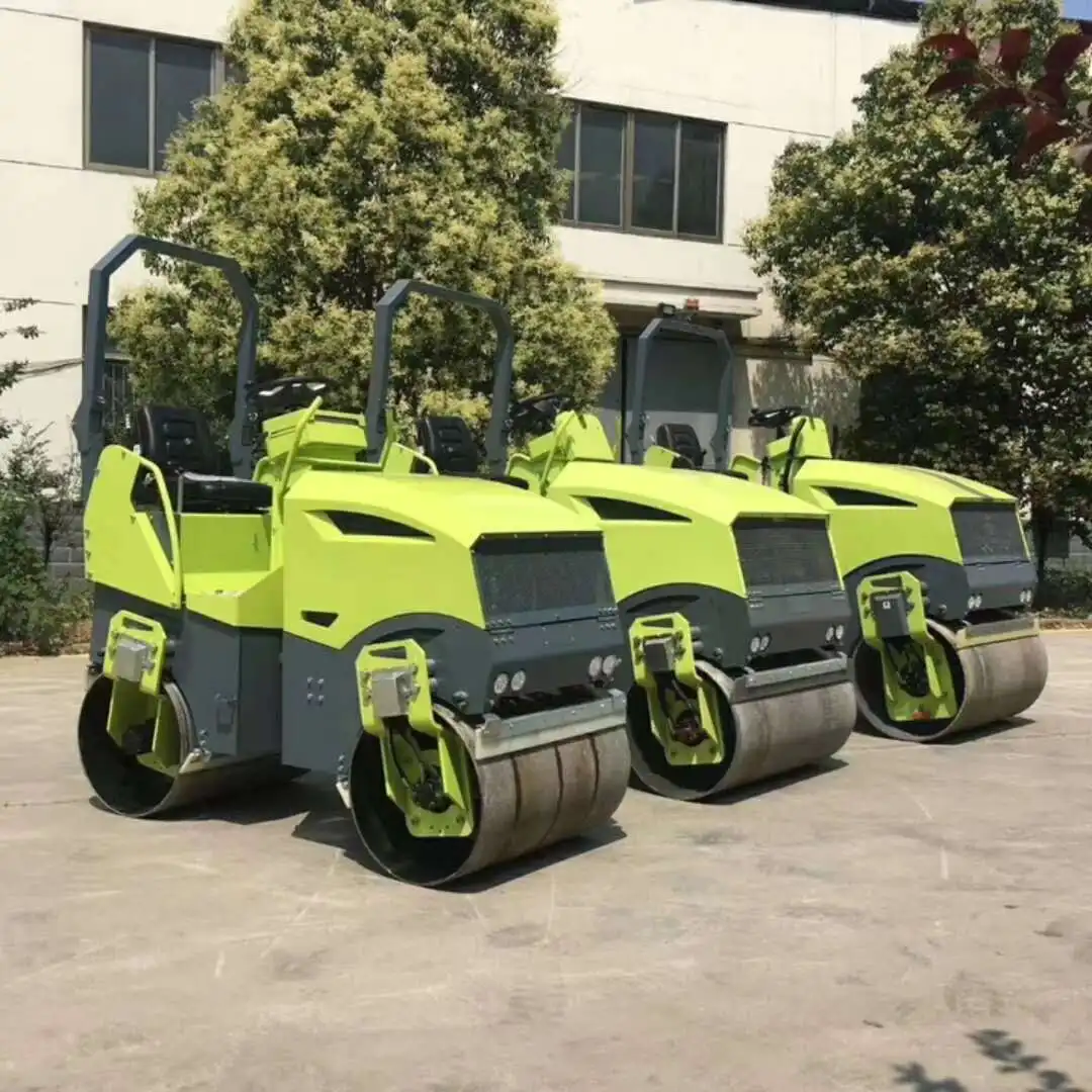 1-ton double drum diesel vibratory road roller