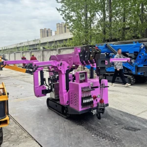 5-ton crawler spider crane with folding boom, 360° slew